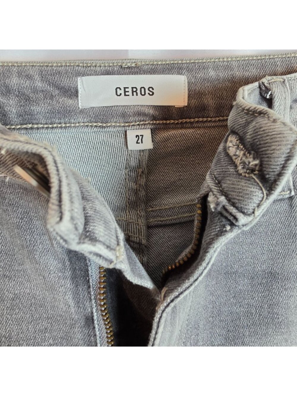 Ceros High Rise Cropped Bootcut Flare Jeans Women 27 Gray Stretch Denim - Picture 2 of 5